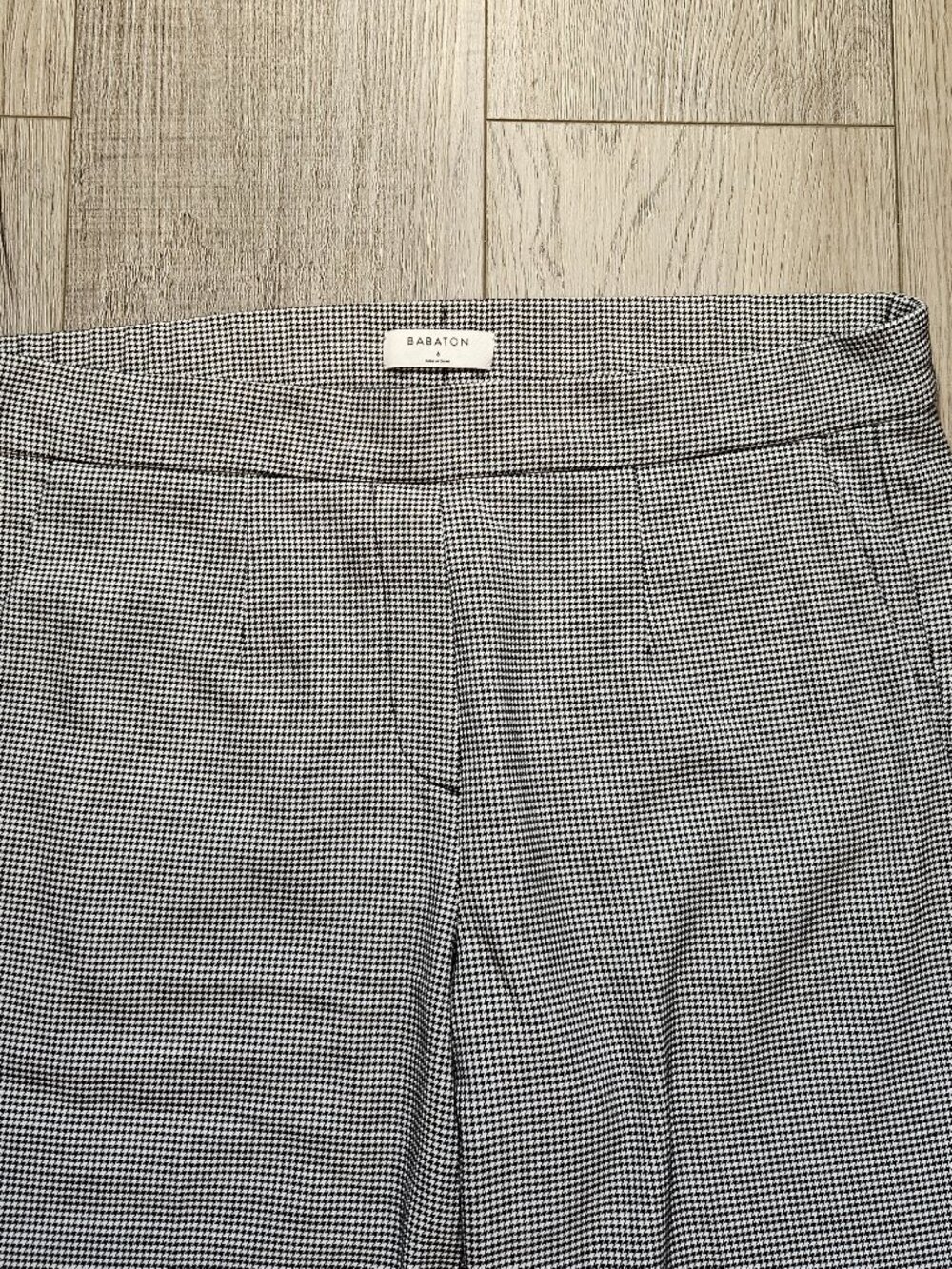 Babaton Aritzia Womens Size 6 Black White Houndstooth Tailored Ankle Pants 6 - Picture 3 of 7